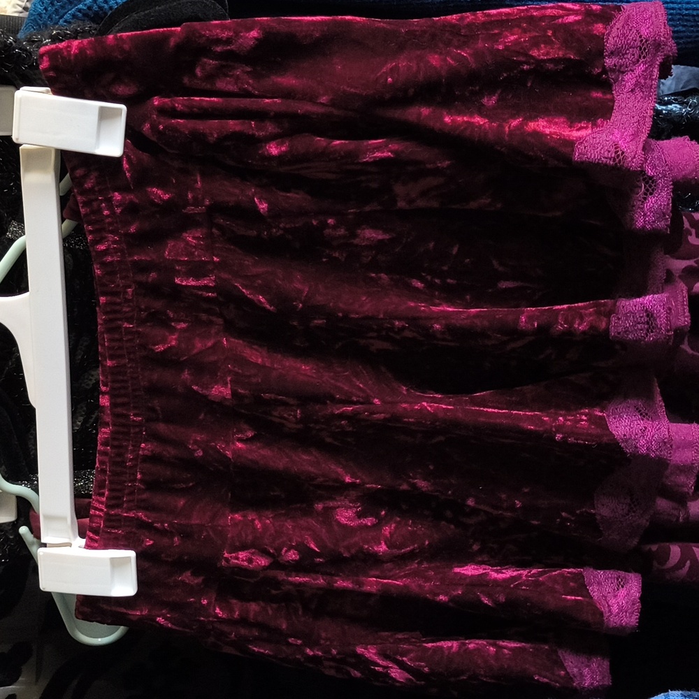 Tripp Blood Red Velvet mini Skirt